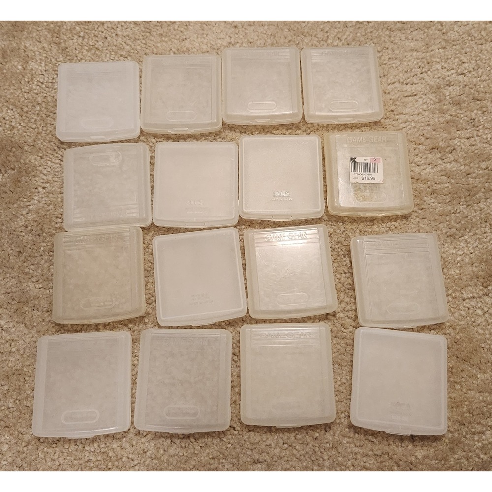 Sega Game Gear Clear Plastic Dust Cover Case - Lot Of 16